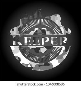 Keeper on grey camouflage pattern