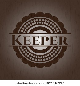 Keeper vintage wood emblem. Vector Illustration. 