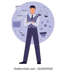 Keepers characters Executive, mbti concept flat vector