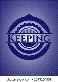 Keeping badge with jean texture
