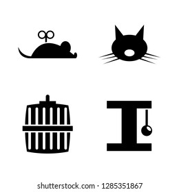 Keeping Cat. Simple Related Vector Icons Set for Video, Mobile Apps, Web Sites, Print Projects and Your Design. Keeping Cat icon Black Flat Illustration on White Background.
