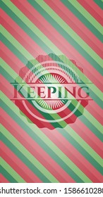 Keeping christmas badge background. Vector Illustration. Detailed.