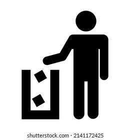 Keeping The Clean Icon. Pitch In Put Trash In Its Place Sign. Do Not Litter Symbols, Keep Clean