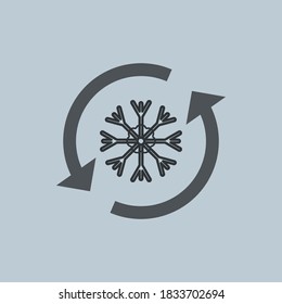 Keeping cold icon.flat design. vector illustration