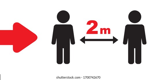 Keeping Distance Vector Sign 2 M Stock Vector (Royalty Free) 1700742670