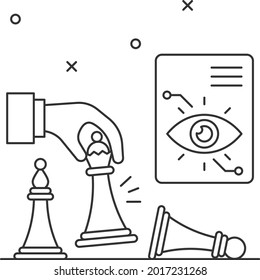 Keeping an Eye on competitors Vector Icon Design, Business Strategy Symbol, Marketing plan Sign, administration and operational management Stock illustration, Handling and beating the competition Conc