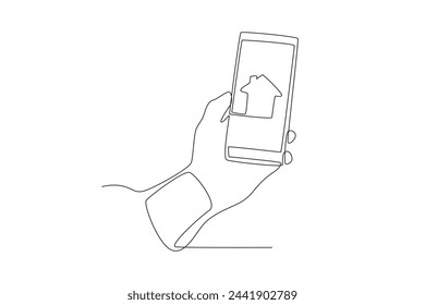 Keeping an eye on the house with a smart home app.Individual monitoring home electricity one-line drawing