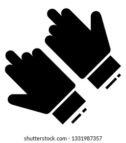 Keeping glove, cricket material icon vector 