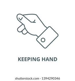 Keeping hand vector line icon, linear concept, outline sign, symbol