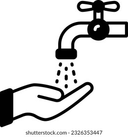 Keeping Hands Clean concept, washing hands under water tap vector icon design, Housekeeping symbol, Office caretaker sign, porter or cleanser equipment stock illustration