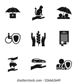Keeping icons set. Simple illustration of 9 keeping vector icons for web