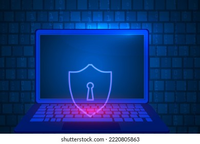 keeping laptop high security with binary code abstract technology.