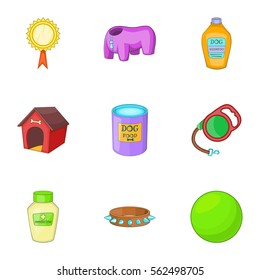 Keeping pets icons set. Cartoon illustration of 9 keeping pets vector icons for web