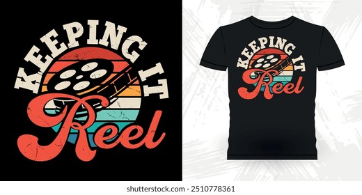 Keeping It Reel Funny Theater Director Retro Vintage Theater T-shirt Design