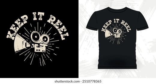 Keeping It Reel Funny Theater Director Retro Vintage Theater T-shirt Design