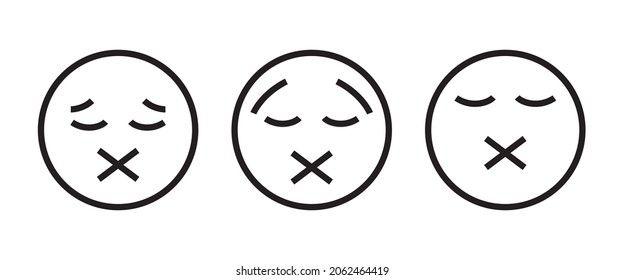 Keeping secrets  icon. Creating problems in friendship. Hiding truth. Staying quiet. Hurting feelings fear. Betraying and ruining relationships. Keeping silence. Isolated vector illustration