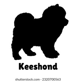  Keeshond Dog puppies silhouette. Baby dog silhouette. Puppy