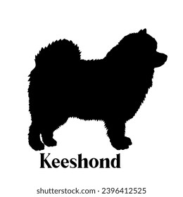 Keeshond Dog silhouette dog breeds logo monogram face vector