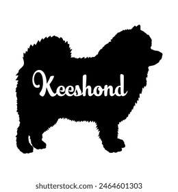 Keeshond Dog silhouette dog breeds logo dog monogram vector