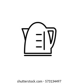 keetle teapot with degrees icon line black on white background