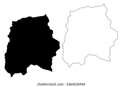 Kef Governorate (Governorates of Tunisia, Republic of Tunisia) map vector illustration, 