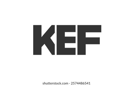 KEF logo design template with strong and modern bold text. Initial based vector logotype featuring simple and minimal typography. Trendy company identity ideal for businesses brand presence.