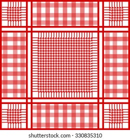 Keffiyeh checkered vector pattern. Traditional Middle Eastern headdress. Shemagh military textile collection. Red on white. Backgrounds & textures shop.