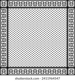 Keffiyeh Kufiah kuffiya Palestine Symbol of Resistance Scarf Seamless Pattern Black and white Vector Illustration
