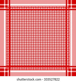 Keffiyeh vector seamless pattern. Traditional Middle Eastern man headdress. Shemagh military textile collection. Red and white. Backgrounds & textures shop.
