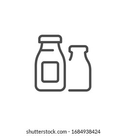 Kefir bottle line outline icon