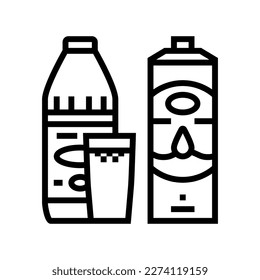 kefir milk product dairy line icon vector. kefir milk product dairy sign. isolated contour symbol black illustration