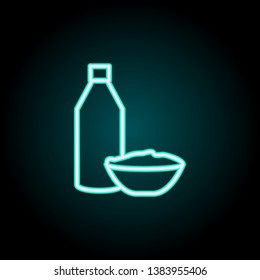kefir neon icon. Elements of fast food set. Simple icon for websites, web design, mobile app, info graphics