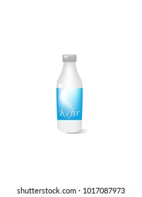 Kefir on white background