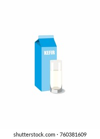 Kefir on a white background