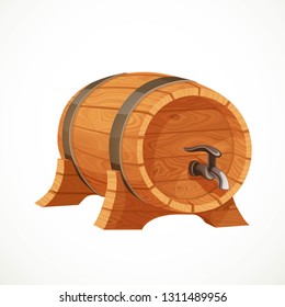 Keg of ale with tap object isolated on white background