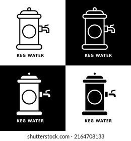 Keg Beer Icon Cartoon. Water Barrel Container Vector Logo
