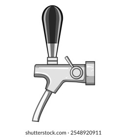 Fass Bier Tipp Cartoon. Schaum gießen, Bar Ale, Lager Stout Fass Bier Wasserhahn Zeichen. einzelne Symbol, Vektorgrafik