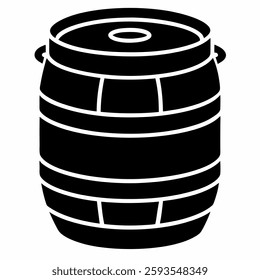 Keg black vector on white background.