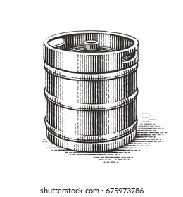 - barril. Ilustrações estilo de gravura desenhadas à mão.