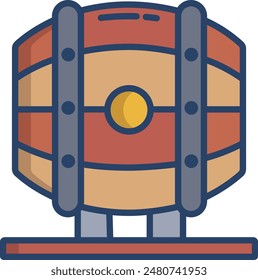 Keg linear color illustration icon