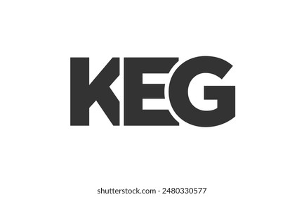 KEG logo design template with strong and modern bold text. Initial based vector logotype featuring simple and minimal typography. Trendy company identity ideal for businesses brand presence.