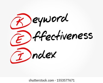 KEI - Keyword Effectiveness Index acronym, business concept background