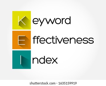 KEI - Keyword Effectiveness Index acronym, business concept background