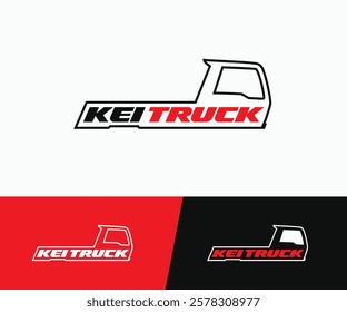 Kei Truck logo design concept. Mini Japanese truck symbol icon vector graphic illustration