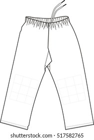 Keikogi pants, technical scketch