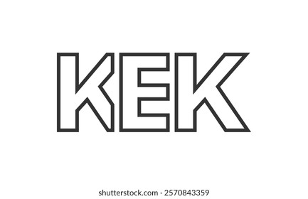 KEK logo design template with strong and modern bold text. Initial based vector logotype featuring simple and minimal typography. Trendy company identity ideal for businesses brand presence.