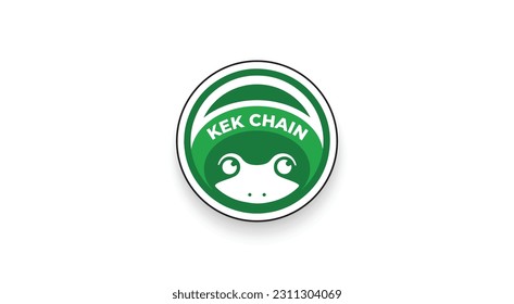 KeKcHAIN, logotipo de criptodivisa KEK en un fondo aislado con espacio de copia. Ilustración vectorial 3d de KeKcHAIN, concepto de diseño de banner con icono KEK Token.