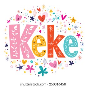 Keke female name decorative lettering type design