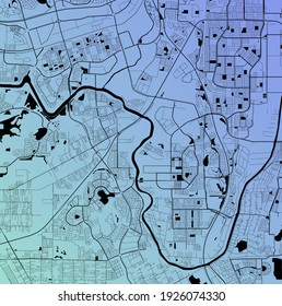 Kelang, Selangor, Malaysia (MYS) - Urban Vector City Map With Parks, Rail And Roads, Highways, Minimalist Town Plan Design Poster, City Center, Downtown, Transit Network, Street Blueprint