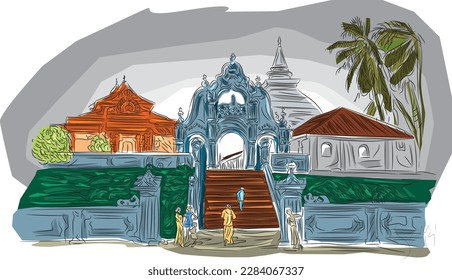 The Kelaniya Raja Maha Vihara or Kelaniya Temple is a Buddhist temple in Kelaniya, Sri Lanka. It is located 11 km north-east of Colombo.